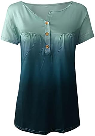 Женска Тениска с кръгло деколте, Блузи с Къс Ръкав, Ризи с Принтом в цвят Блок, Ежедневни Блузи, Скрывающие