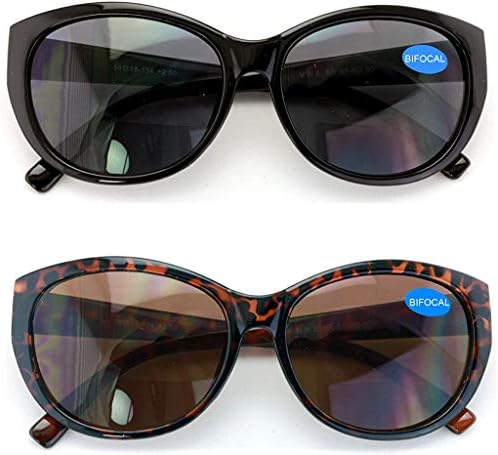 V. W. E. 2 Чифта Женски Бифокальных Слънчеви Очила За Четене Очилата за Четене Cateye Vintage Джаки Oval