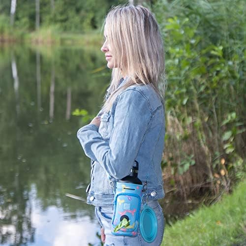 Переноска за бутилки с вода Made Easy Kit с джоб за пакети с собачьими какашками и регулируем мек пагон (Голяма