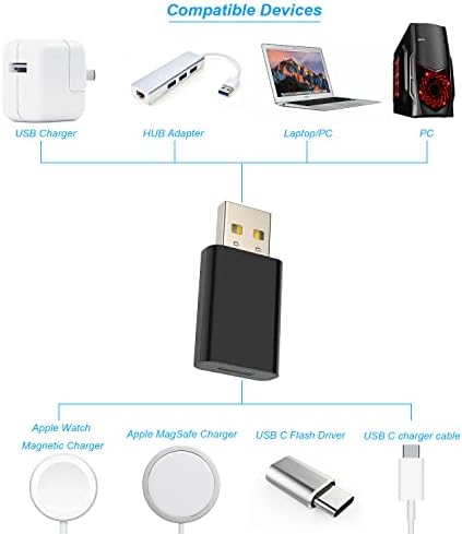 Комплект переходников USB към USB-C-4, съвместим с магнитно зарядно устройство на Apple Watch, Конвертор на