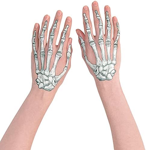 Татуировка на ръката на Скелета на Хелоуин | 1 Чифт