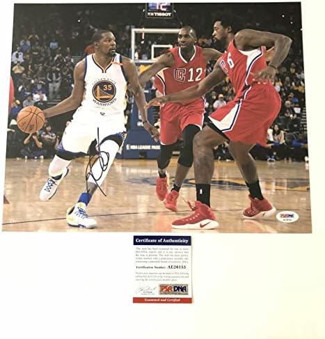 Кевин Дюрант подписа снимка 11x14 с автограф на PSA/DNA Голдън Стейт Уориърс - Снимки на НБА с автограф