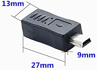 ZUBOLO (3 опаковки) Адаптер Mini USB към Micro USB адаптер включете USB 2.0, ляв и десен ъгъл на наклон 90 градуса,