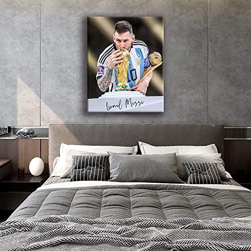 Футболни Суперзвезди-Лионел Меси, Шампионът на световната Купа Корпоративна Плакат Модерна Уютна Спалня Фитнес