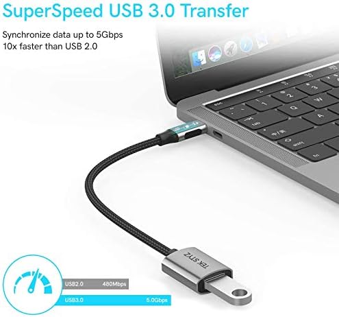 Адаптер Tek Styz USB-C USB 3.0 е обратно Съвместим с датчиците на Motorola Moto Z Force Droid Edition OTG Type-C/PD
