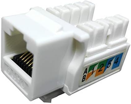 (100 бр.) Жак Keystone Cat6 - [е в списъка на UL] - Стенен монтаж Ethernet конектор - Стенен мрежов конектор