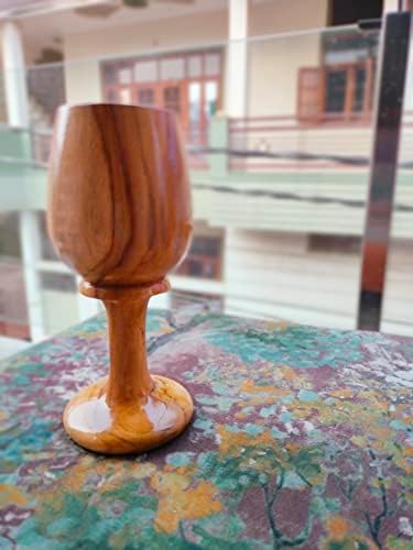Коллекционируй Декоративен писана купа ръчно изработени от дърво, сватбена чаша за причастие, потир за вино,