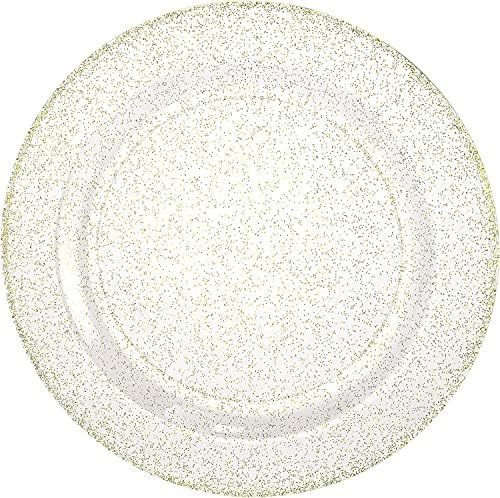 Пластмасови чинии Lillian Collection - 9 инча | Златен блясък | Опаковка от 10 броя