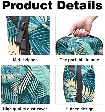 Преносим Електронен Органайзер за Чанти с Шарени Листа на Тропическите Растения, Пътна Чанта За Съхранение на