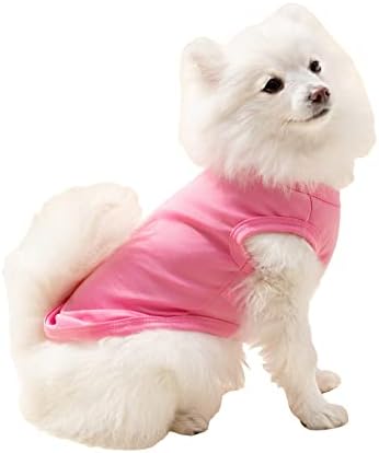 QWINEE Тениска за Кучета, Жилетка, Риза за Кучета, Основни Тениски за Кученца, Кучета и Котки, Дрехи за Малки