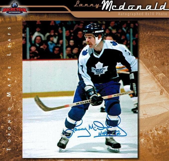 Снимка Лэнни Макдоналд Торонто Мейпъл Лийфс с автограф 8 x 10 - 70166 - Снимки на НХЛ с автограф