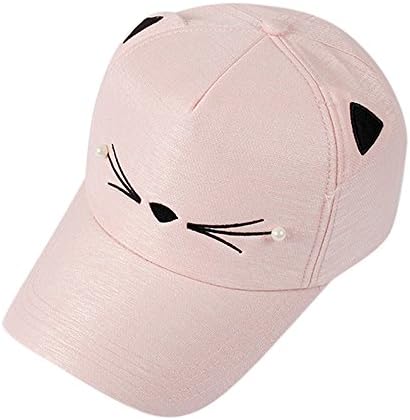 Котката е сладък ушите студент козирка Пролетната мода Бейзбол Див перли шапка и бейзболни шапки козирка огледала