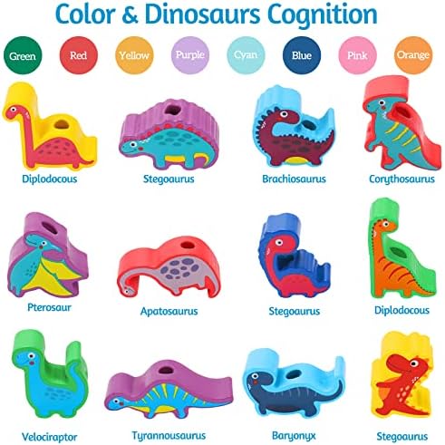 Дървени Штабелируемые играчка-Динозавър за деца на 3-5 години, Мъниста-Динозаврики за деца от 1-3 години, Строителни