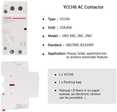 CRFYJ YCCH6 Din 2P-рейк Домакински модулен контактор за променлив ток 25A 40A 220/230V 50/60 Hz 2NO 2NC или