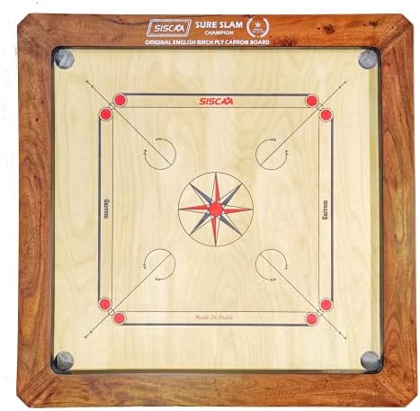 Настолна игра SISCAA Carrom Board Sure ШЛЕМ за помещенията, одобрен Федерация Долина Индия и Асоциацията Долина