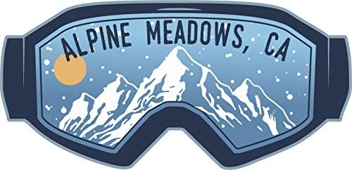 Алпийски Ливади Калифорния Ски Приключения Спомен 2-Инчов Винил Стикер С Надпис Goggle Design