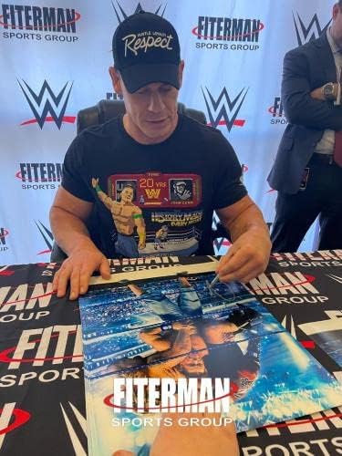 Ексклузивна снимка на Джон Sina с Автограф на WWE 16x20, Удостоверяване на JSA 13 - Снимки Рестлинга с автограф