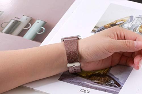 Moonooda Лъскава каишка за часовник, който е съвместим с джапанки Apple Watch 38 мм 40 мм 42 мм 44 мм, женски