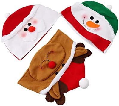 QXPDD Коледни Шапки за Възрастни Унисекс, Шапка на дядо коледа, Шапка Снежен човек, Забавен Подарък за Коледното