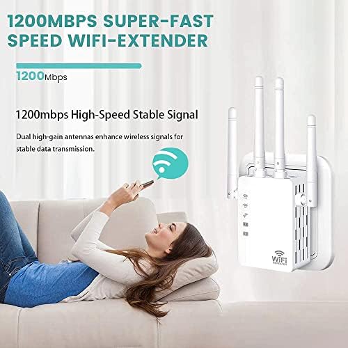 2023 WiFi Extender - Усилвател безжичен повторител на сигнала площ 9800 кв. фута - Мощен усилвател Wi-Fi интернет