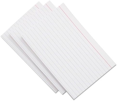 Универсални картонени карти с универсална линия, 3 X 5, бяла, 100 опаковане.