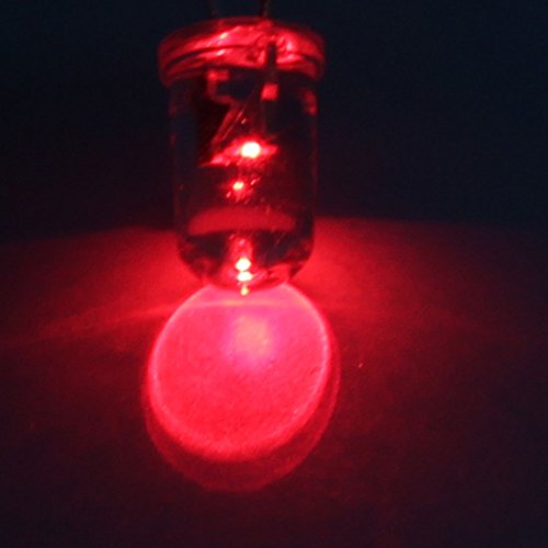 uxcell a16041800ux0404 1000 Броя 5 мм Прозрачна Капачка led лампи в Червено, 2 клеми, широчина 0,2 , дължина