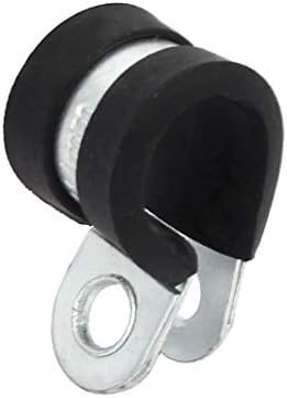 X-DREE Диаметър 14 мм, с гумена подплата, R-образна Поцинкована Скоба за тръби, Кабелна скоба 10 бр. с диаметър