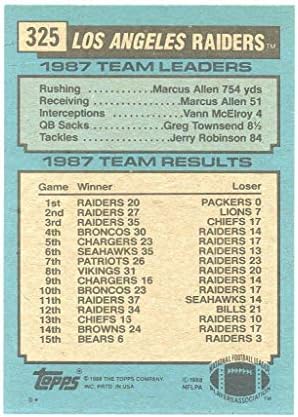 1988 Topps 325 Карта Начинаещ Бо Jackson All Alone Raiders игра в отлично състояние Доставя се в Нов держателе