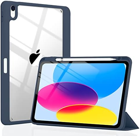 Калъф за iPad на 10-то поколение с държач за моливи 2022 Калъф за iPad 10,9 Инча, Прозрачна делото, Защитен