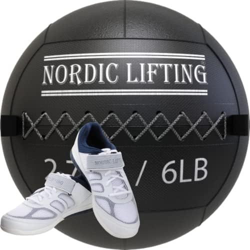Nordic Lifting Wall Ball с Тегло 6 килограма в комплект с Обувки Venja, Размер на 11,5 - Бял