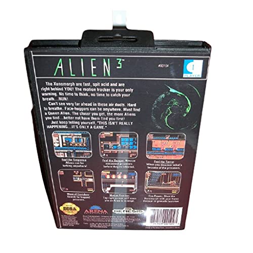 Калъф Aditi Alien 3 за САЩ с кутия и ръководството За игралната конзола Sega Megadrive Genesis 16 бита MD Card