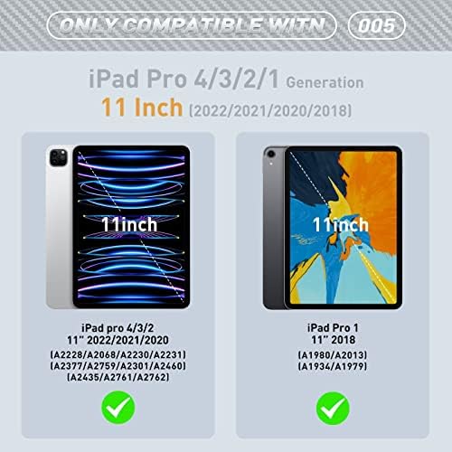 Калъф-чанта за таблет, съвместим с iPad Pro 11 инча 4th / 3th / 2th / 1th (2022/2021/2020/2018) -Сверхпрочный