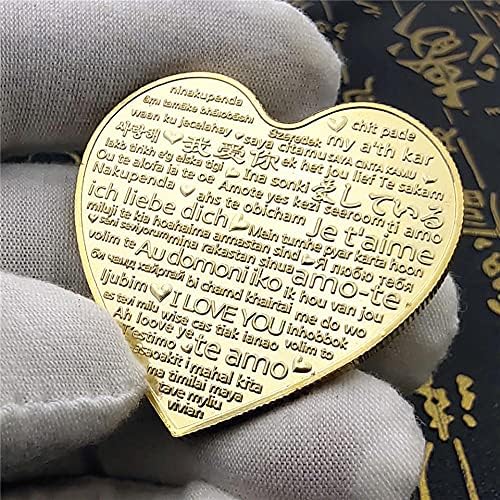 Криптовалюта Любима Монета Възпоменателна Монета 520 Във Формата На Сърце Любов Позлатена Роза Влюбен Благословия