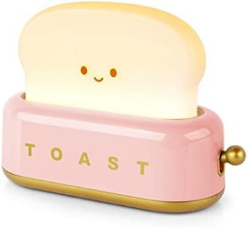 Лампа за тостер Elstey, Акумулаторна Малка Лампа, Тенис на Декор с Улыбающимся Лице, Тостовый Хляб, Скъпа Форма