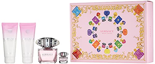 Жена комплект Versace Bright Crystal от 4 теми, Цветя-Плодов Аромат, 9,59 течни унции