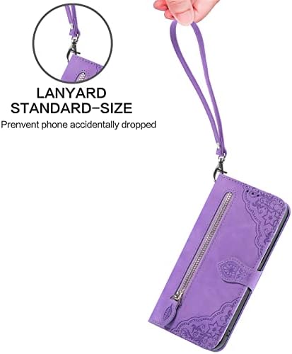 Луксозен калъф с цип, Кожен портфейл, чанта за носене-награда на мълния, Флип калъф за Samsung Galaxy A03S (165,8