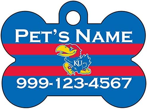 Символичен Kansas Jayhawks Пет Id Dog | Официално Лицензиран | Персонализирана за Вашия домашен Любимец
