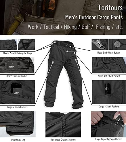 Мъжки Тактически Панталони Toritours, Непромокаеми Туристически Работни Панталони за мъже, Панталони-Карго Ripstop