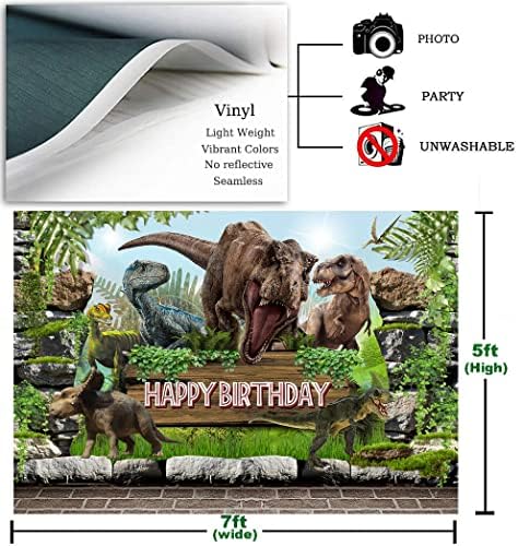 Sensfun Динозавър честит Рожден Ден на Фона 7x5ft Деца Момчета Рев на Джунглата Джурасик парк Wild Динозавър