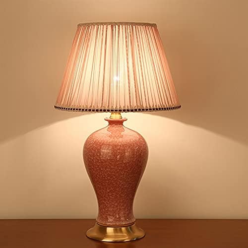ЛЮЖ Керамична Настолна Лампа Нощна Лампа за Спални Американската Настолна Лампа Розова Сватбена Настолна Лампа