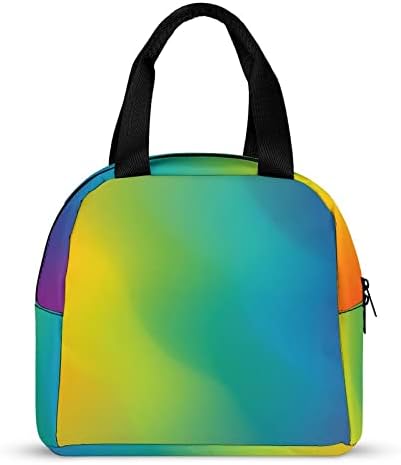 Цветна Чанта за Обяд LGBT Pride Rainbow за Жени и Мъже, Изолирано Чанта за Хранене, Чанта-Тоут за Обяд за Работа