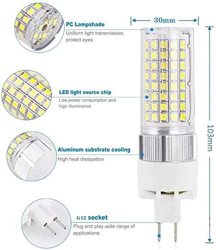 HXIA 3X G12 20 W led лампа, нерегламентирани лампа G12 AC85 ~ 265 В, еквивалентна замяна на 150 W халогенна