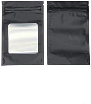 100 Броя 4x6 майларовых за опаковане на пакети от фолио без мирис, каса за съхраняване на храни (черен мат)