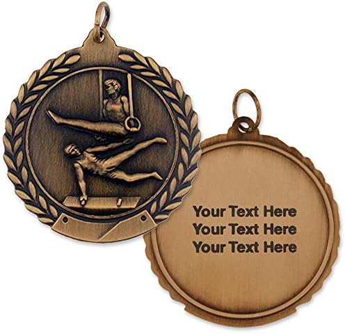 Персонални мъжки медал PinMart по спортна гимнастика с надпис