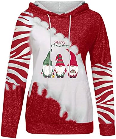 Коледни блузи за Жени, Hoody за тийнейджъри с Джоб на съвсем малък във формата на Дядо коледа-на Снежен човек,