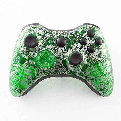 Сребърен Зомбита в Прозрачно-Зелен Комплект Части на контролера на Xbox 360