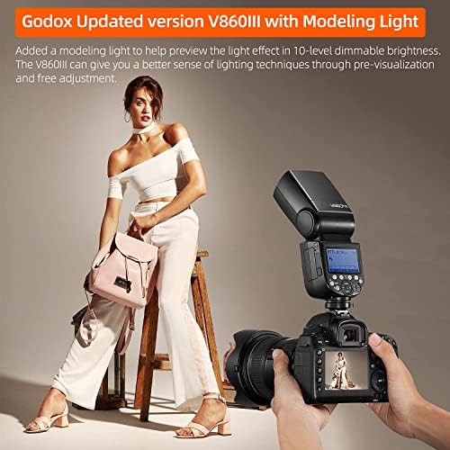Светкавица за фотоапарат GODOX V860III-P-TTL капацитет 76 W, 1/8000 С, високоскоростна синхронизация GN60, време