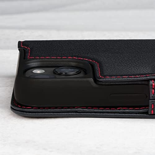 Кожен калъф TORRO, Съвместим с iPhone 14 Plus – Чанта-портфейл от естествена кожа, Съвместим с MagSafe, с държач