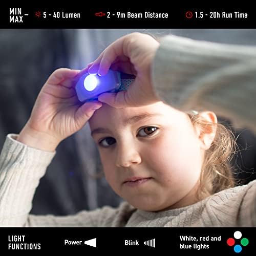 Ledlenser KIDLED2, Сигурен led налобный фенер за деца, захранван От батерии, Бяло, червено, Синьо светлина,