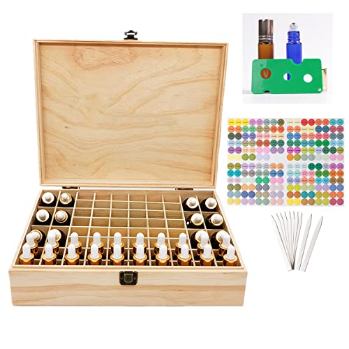 Дървена кутия за съхранение на етерични масла, калъф за етерични масла - органайзер за етерични масла, с Капацитет
